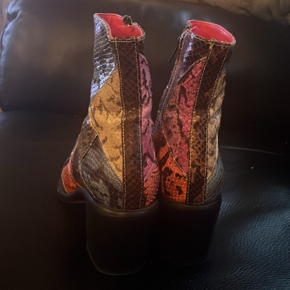 Amazing Freelance Python Patchwork Boots Sz 37/7 … - image 4
